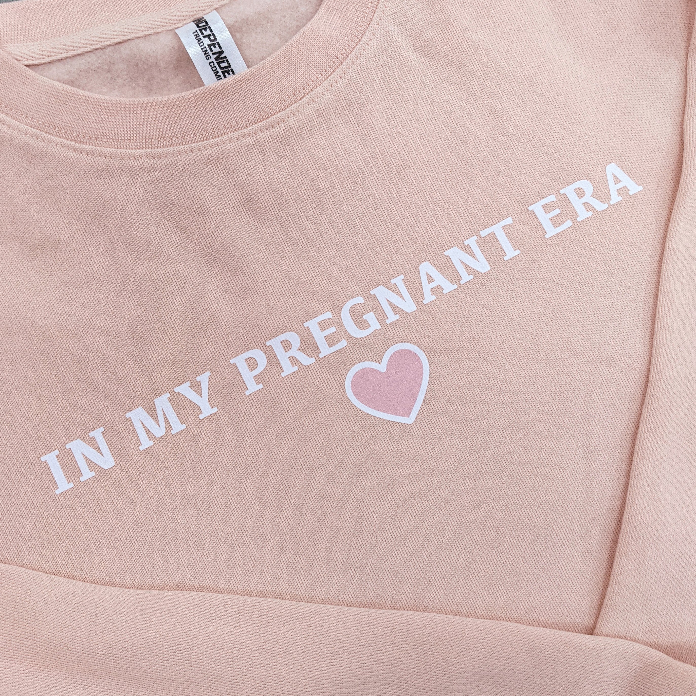 Blush "In My Pregnant Era" Crop Crewneck