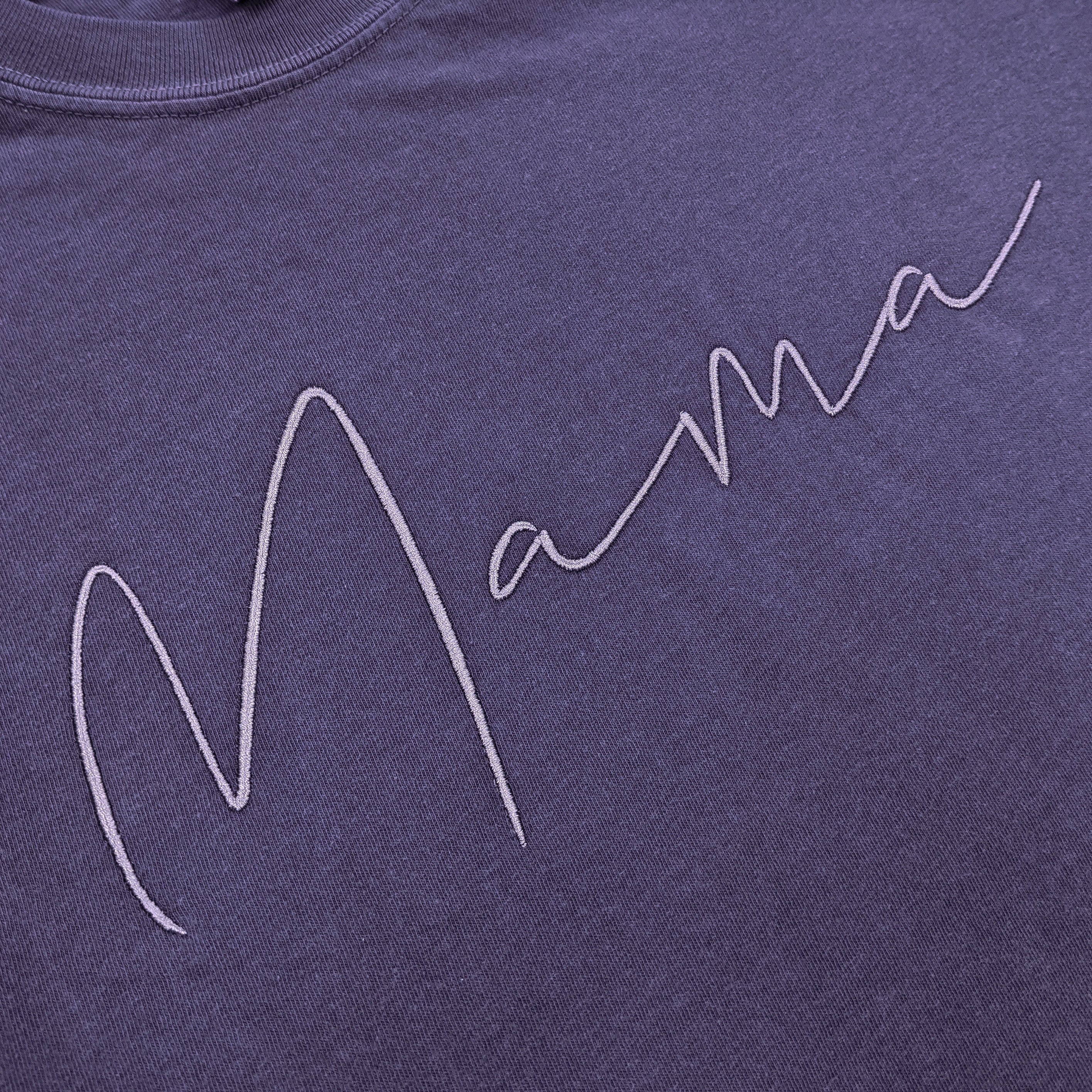Purple "Mama" Handwritten Embroidered T-Shirt