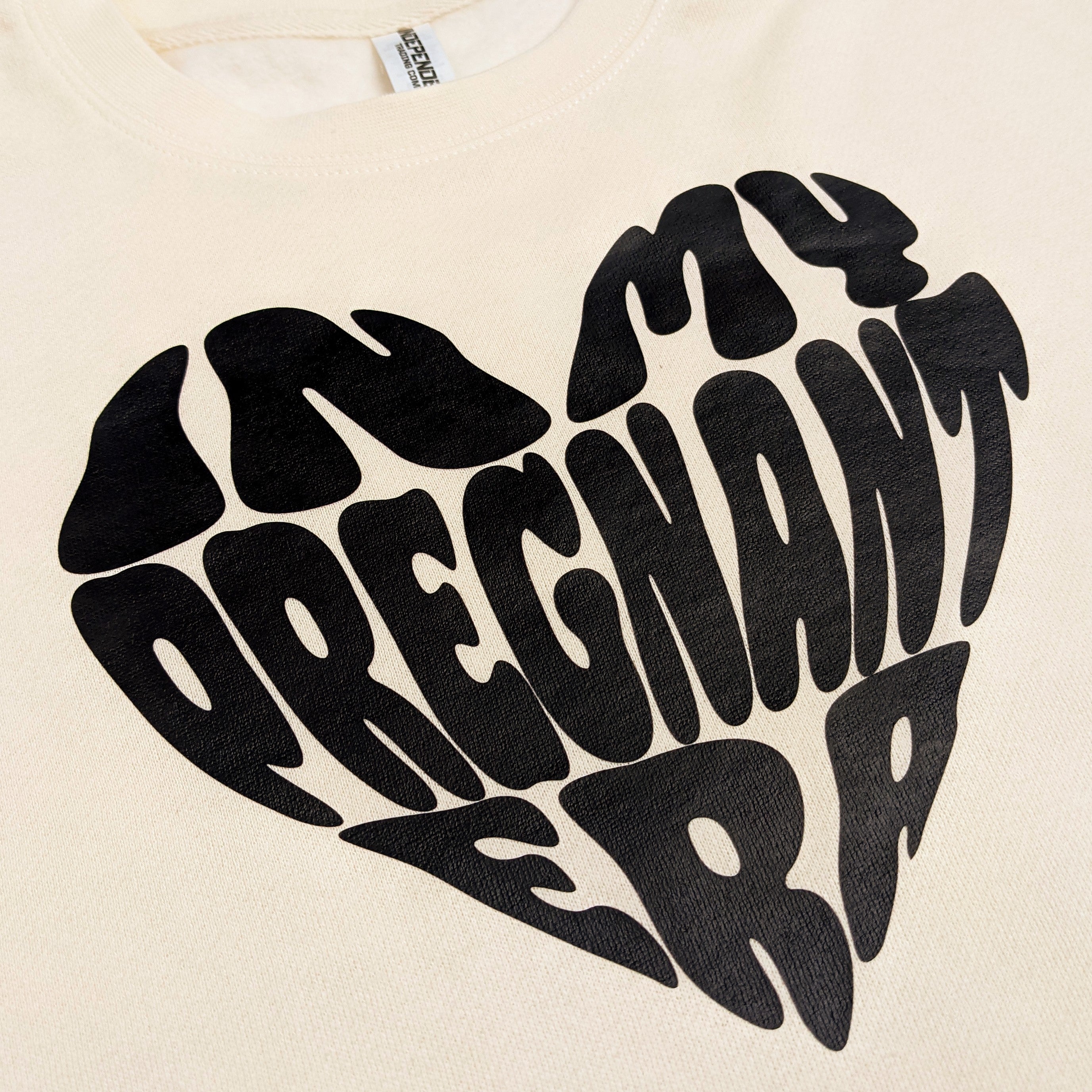 Beige "In My Pregnant Era" Heart Crop Crewneck