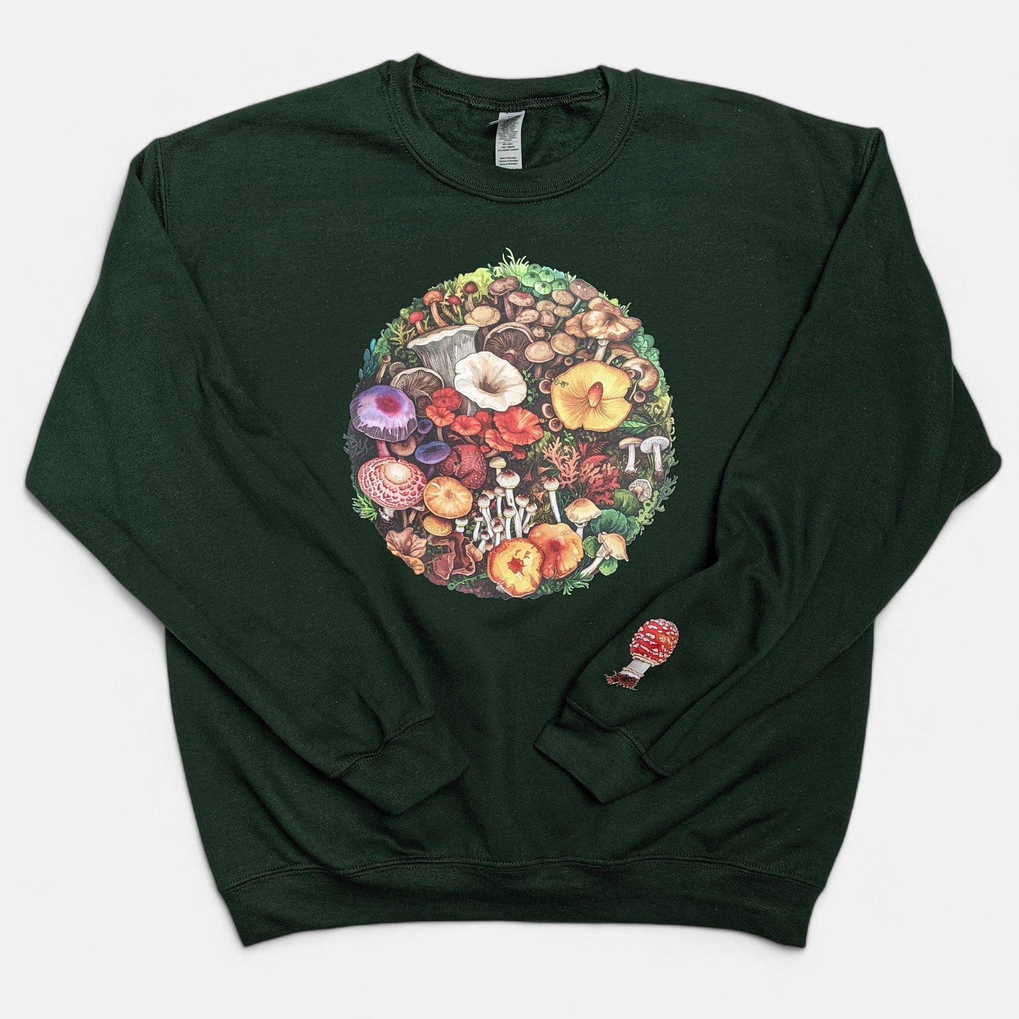 Forest Green Mushrooms Crewneck