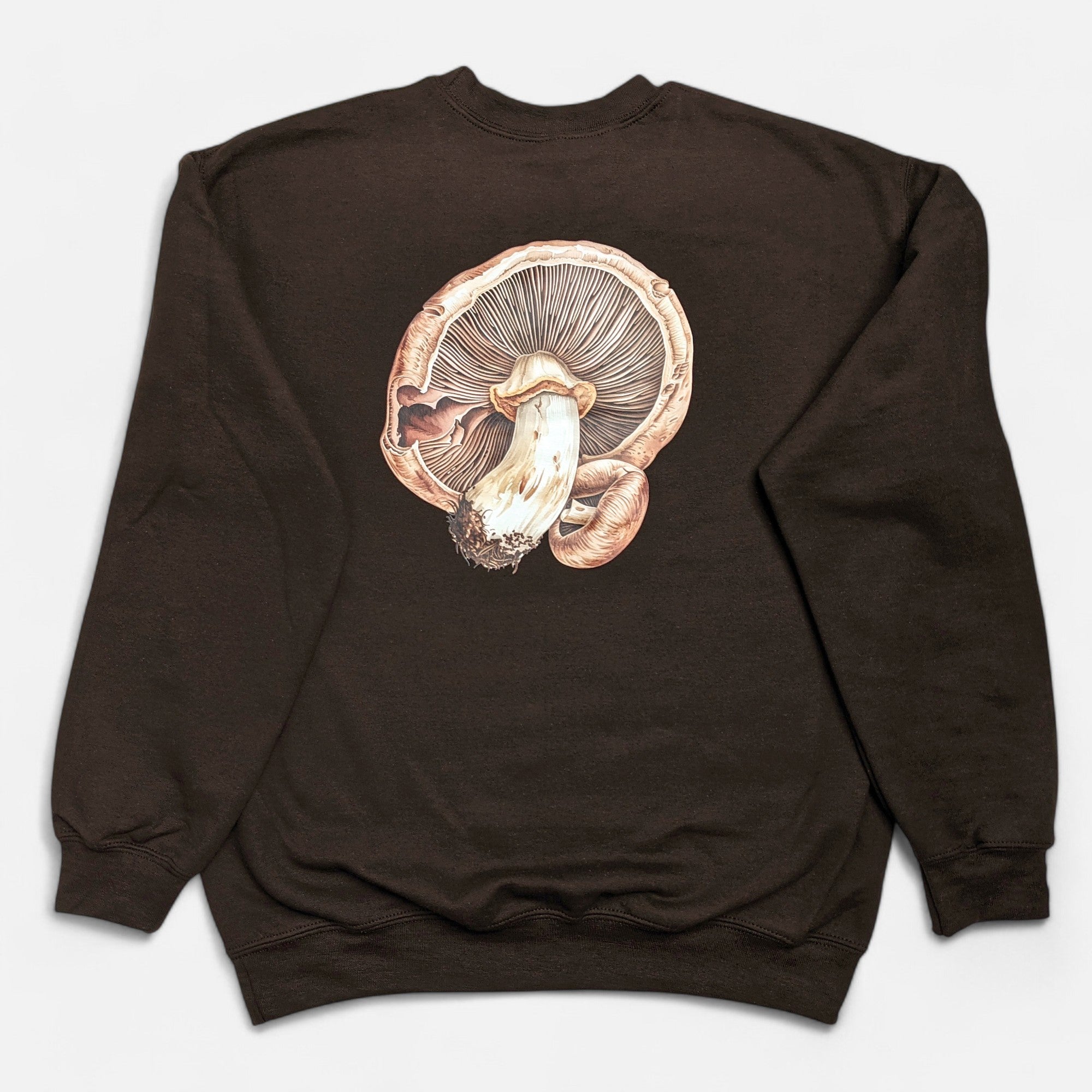 Dark Brown Mushrooms Crewneck