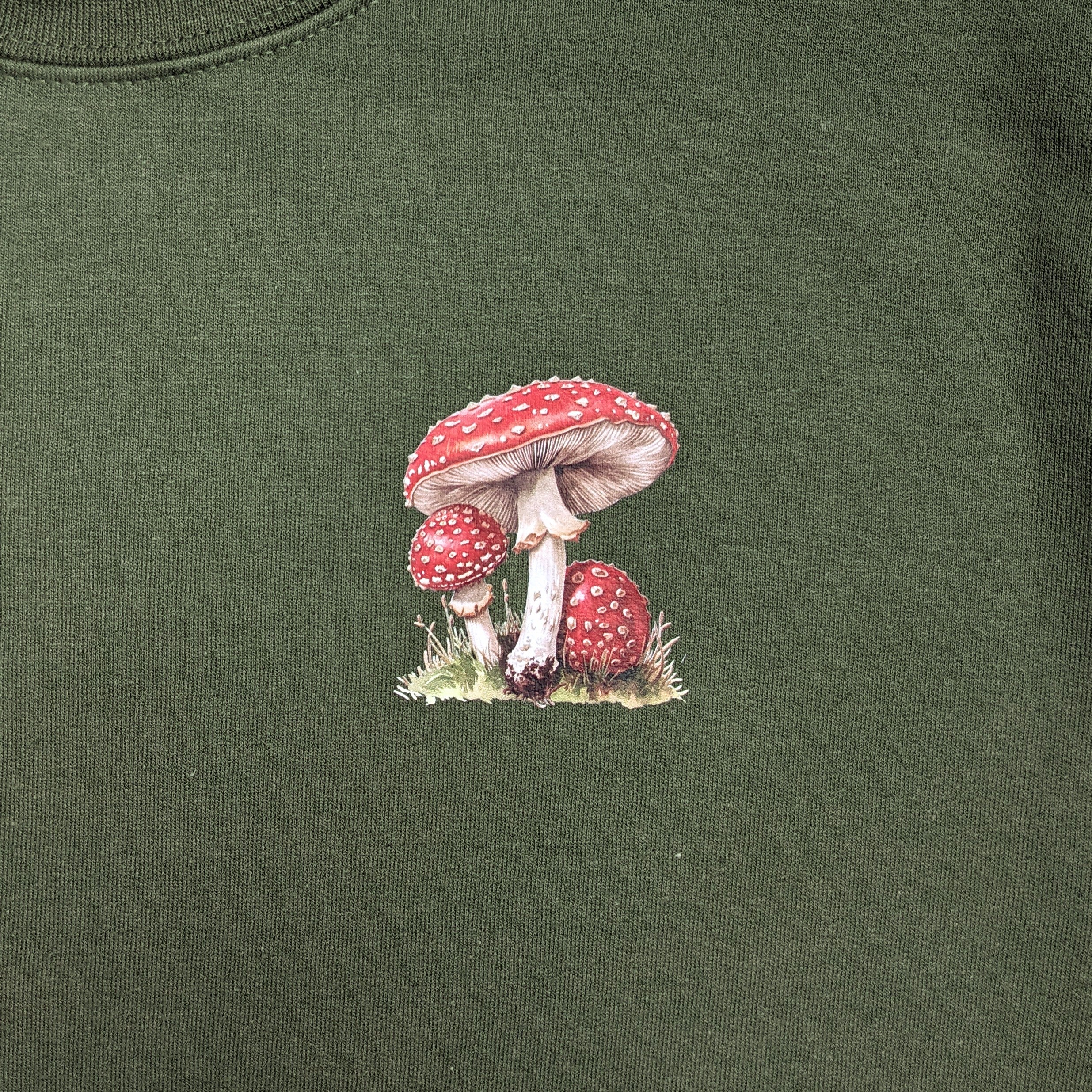 Olive Green Mushrooms Crewneck