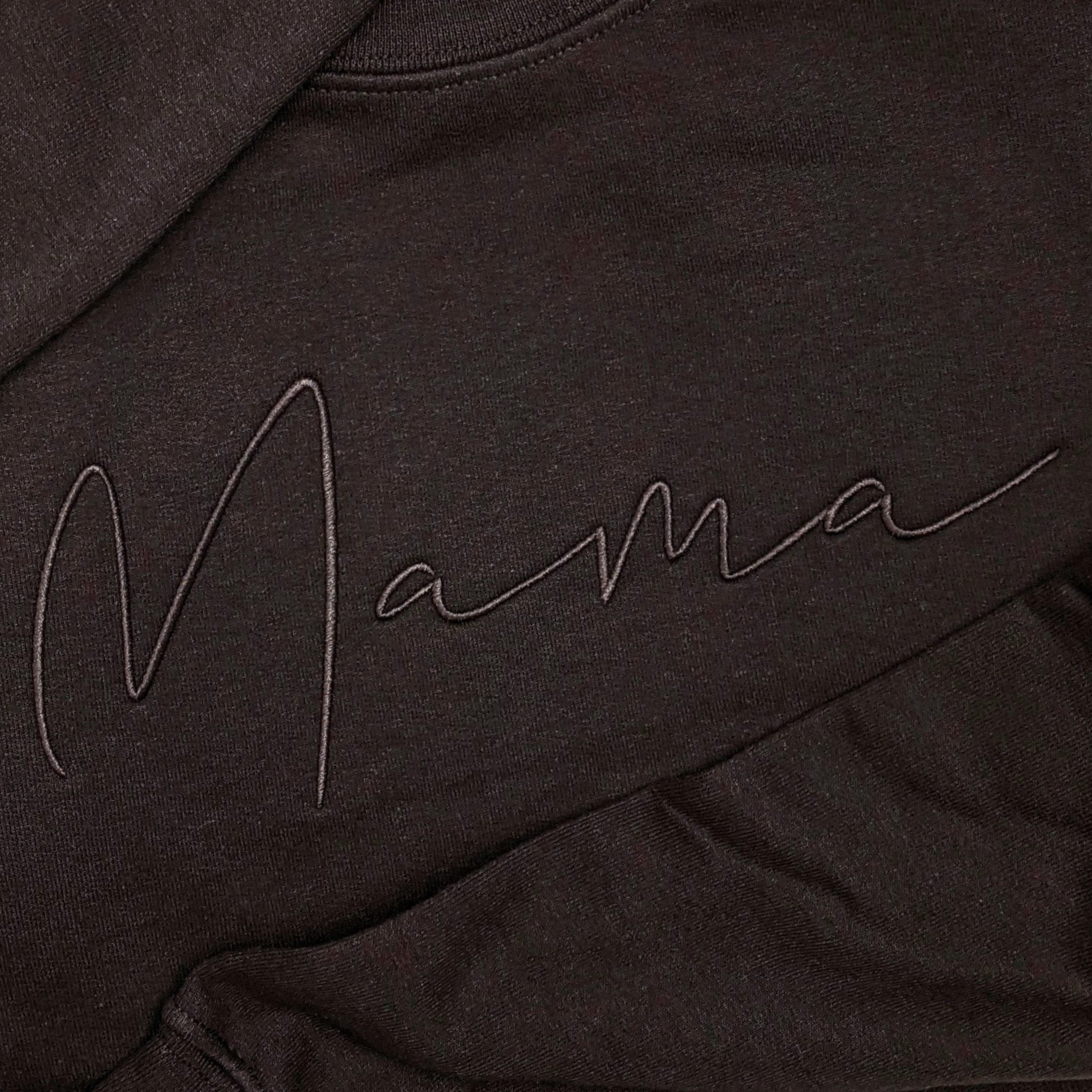 Dark Brown "Mama" Handwritten Embroidered Crewneck