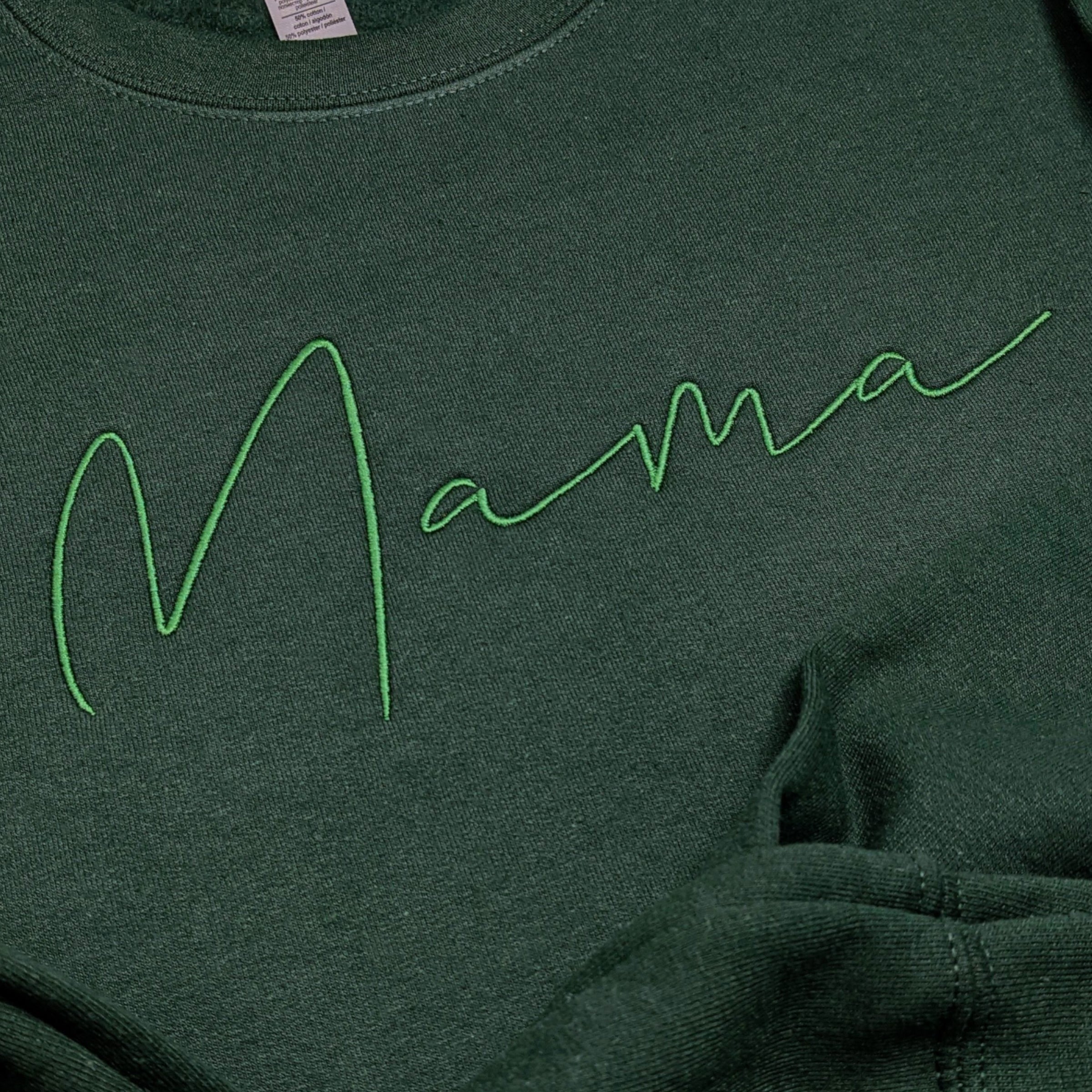 Forest "Mama" Handwritten Embroidered Crewneck