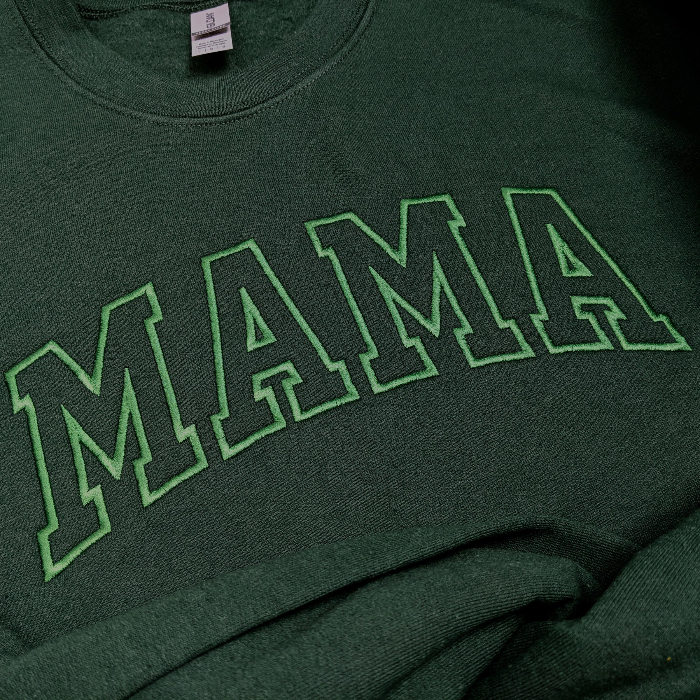 Forest "Mama" Block Embroidered Crewneck