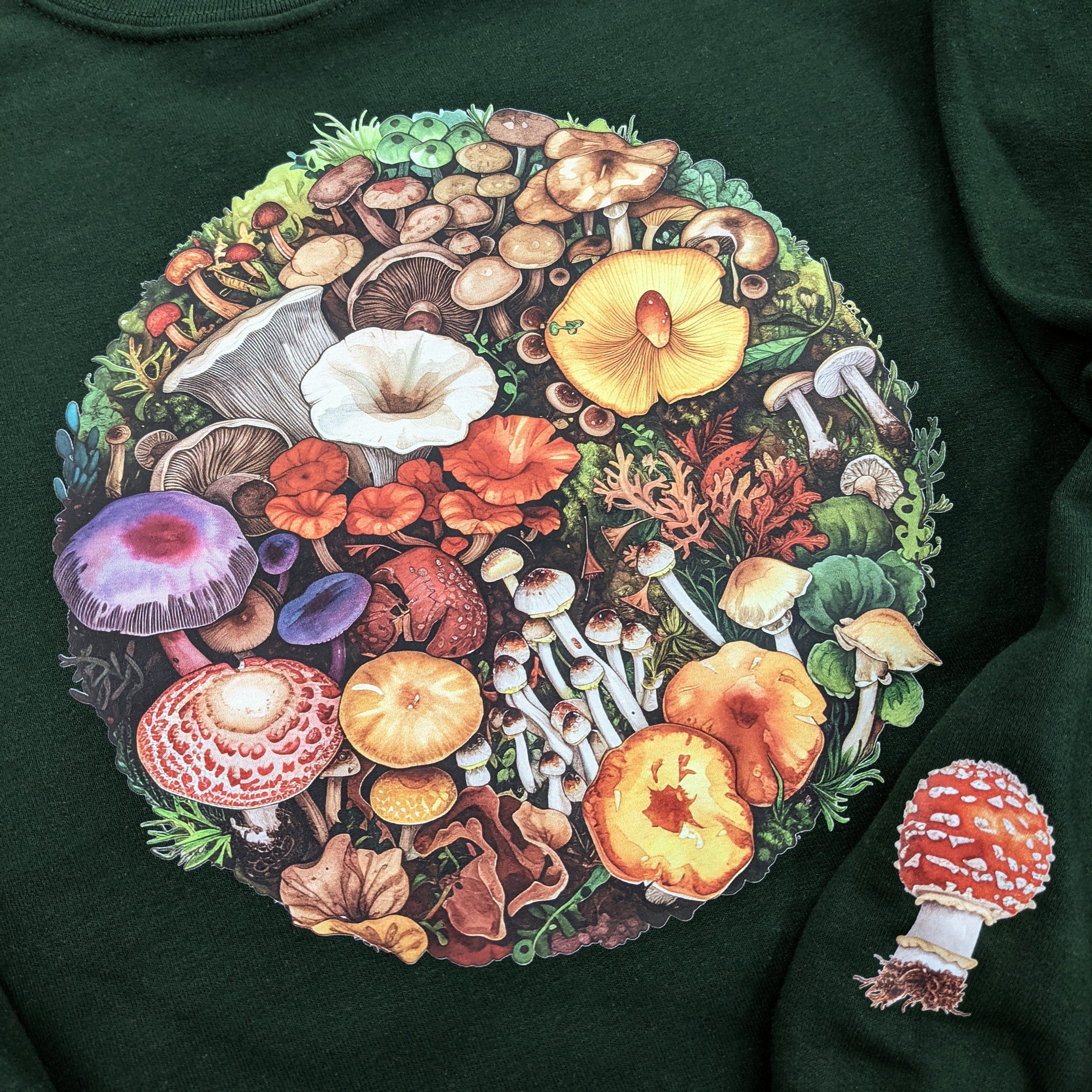 Forest Brown Mushrooms Crewneck