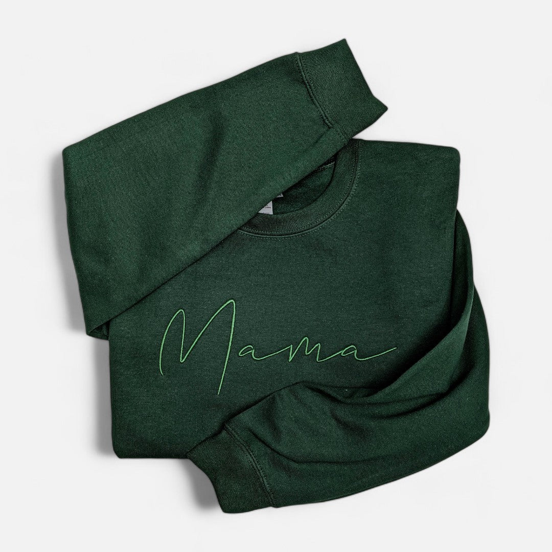 Forest "Mama" Handwritten Embroidered Crewneck