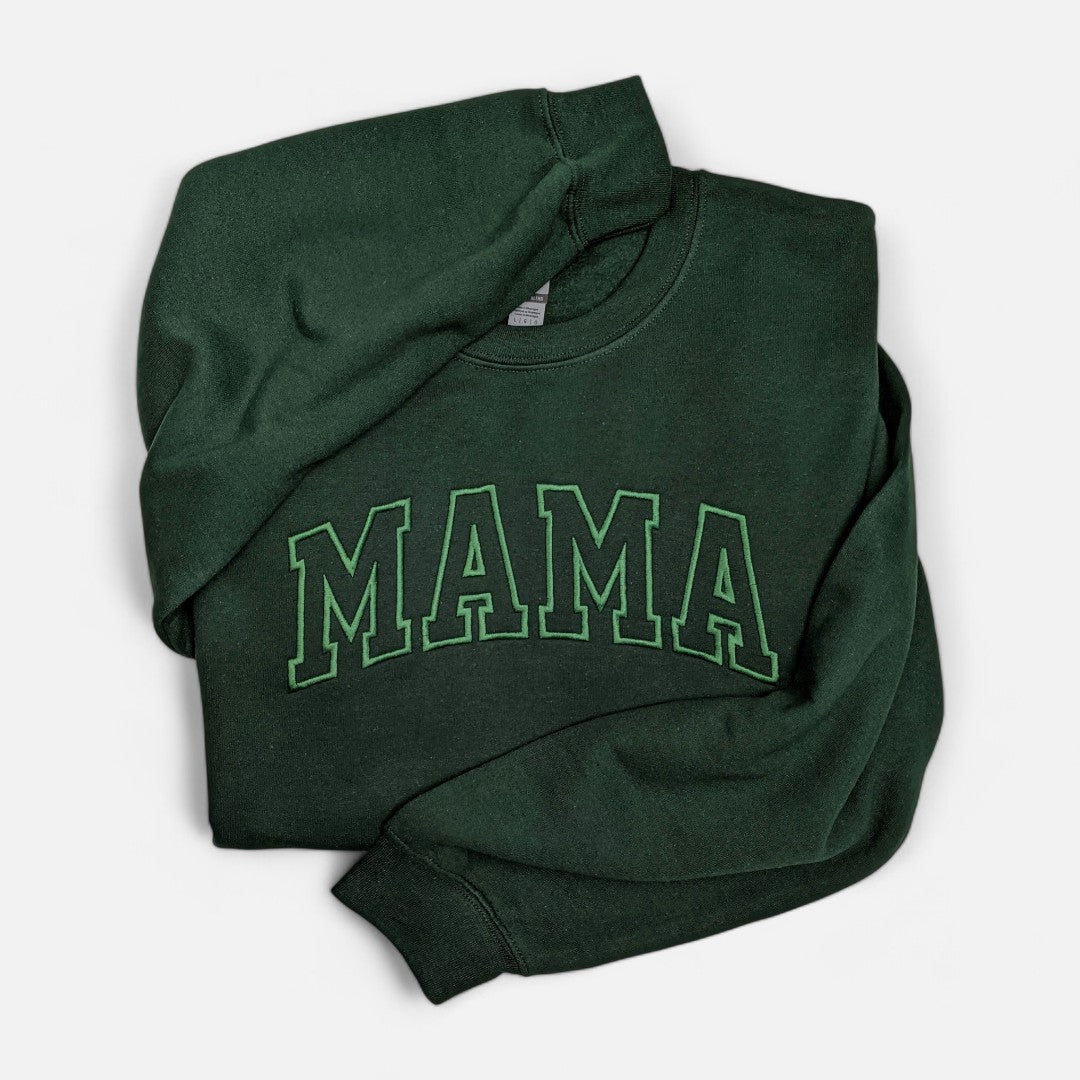 Forest "Mama" Block Embroidered Crewneck