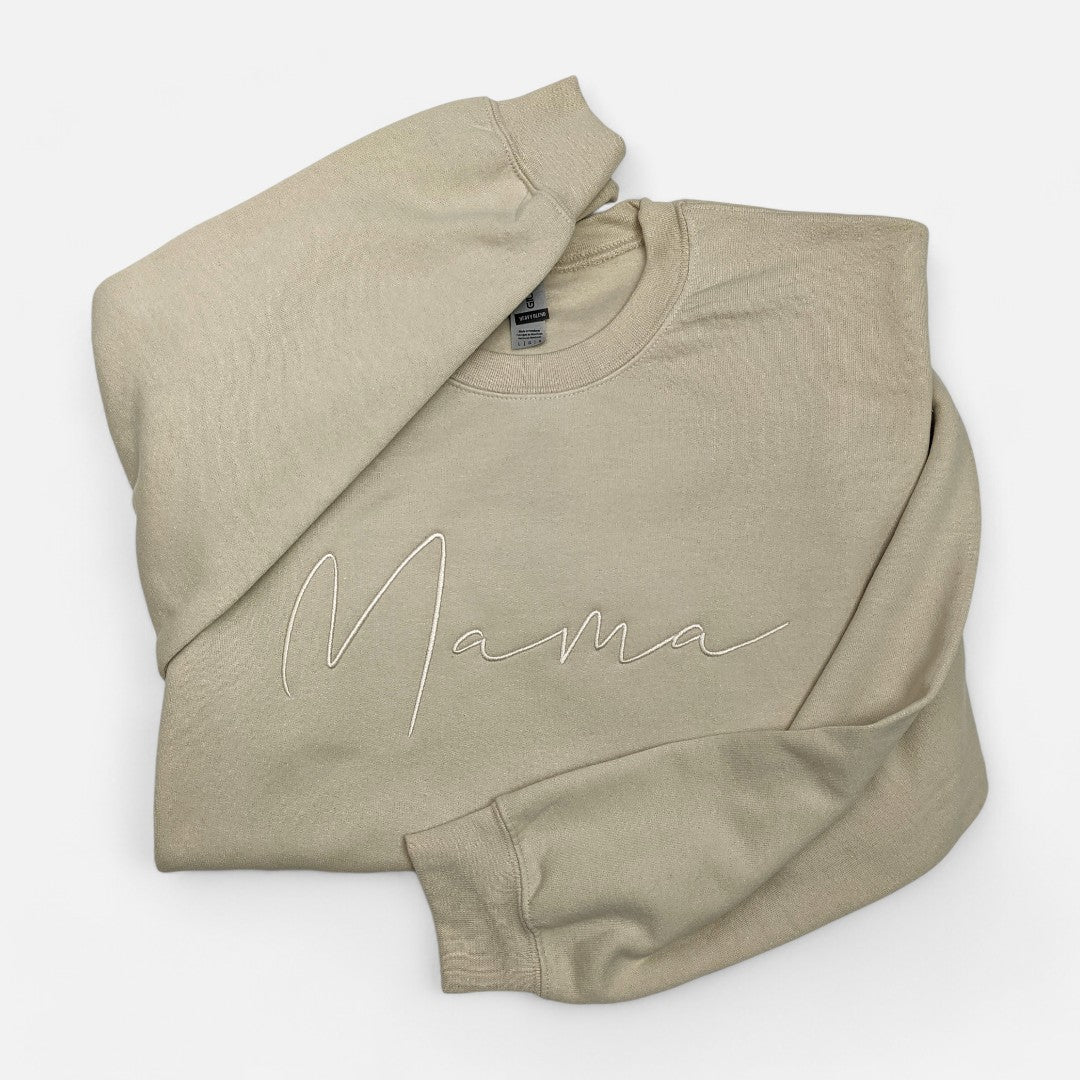 Sand "Mama" Handwritten Embroidered Crewneck