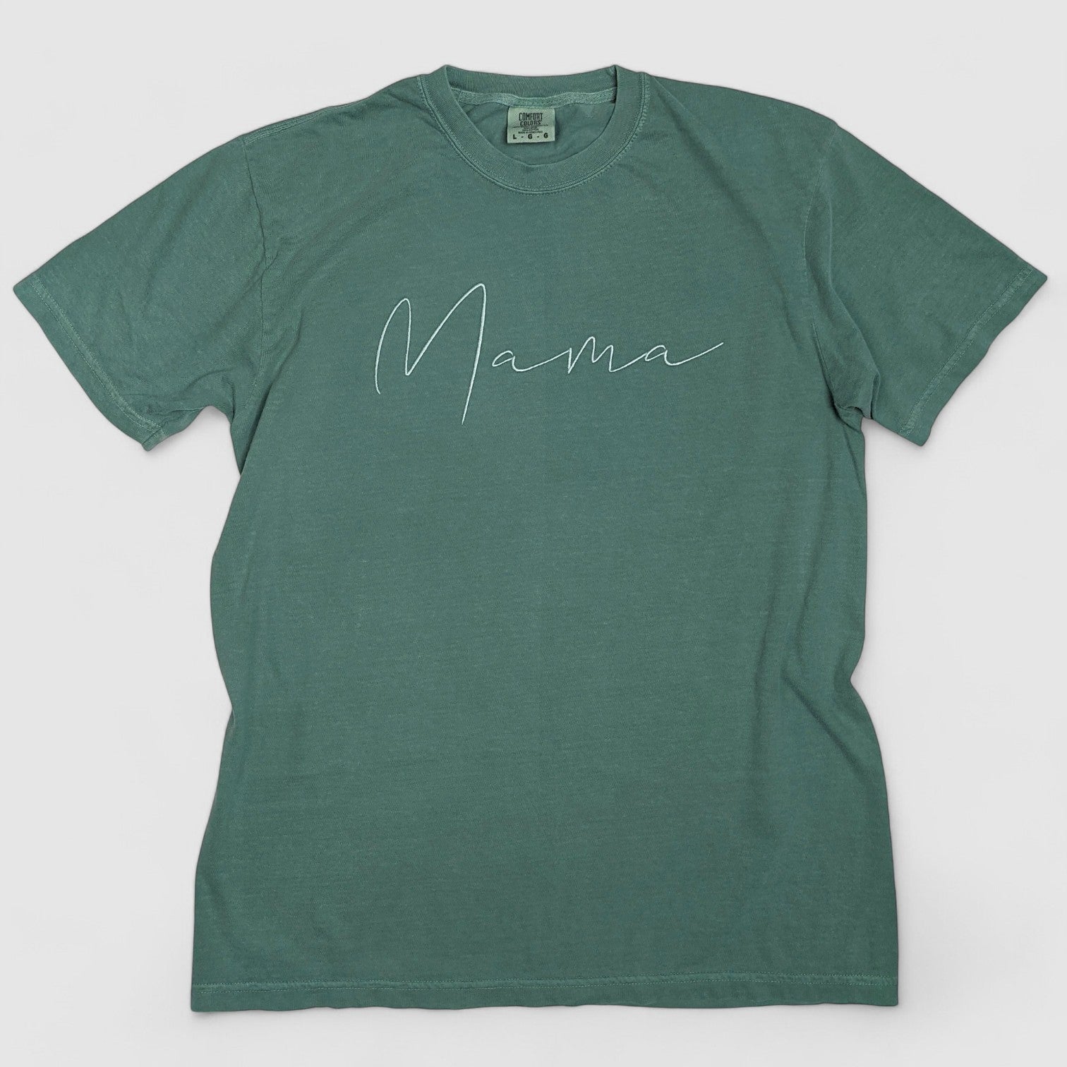 Emerald "Mama" Handwritten Embroidered T-Shirt