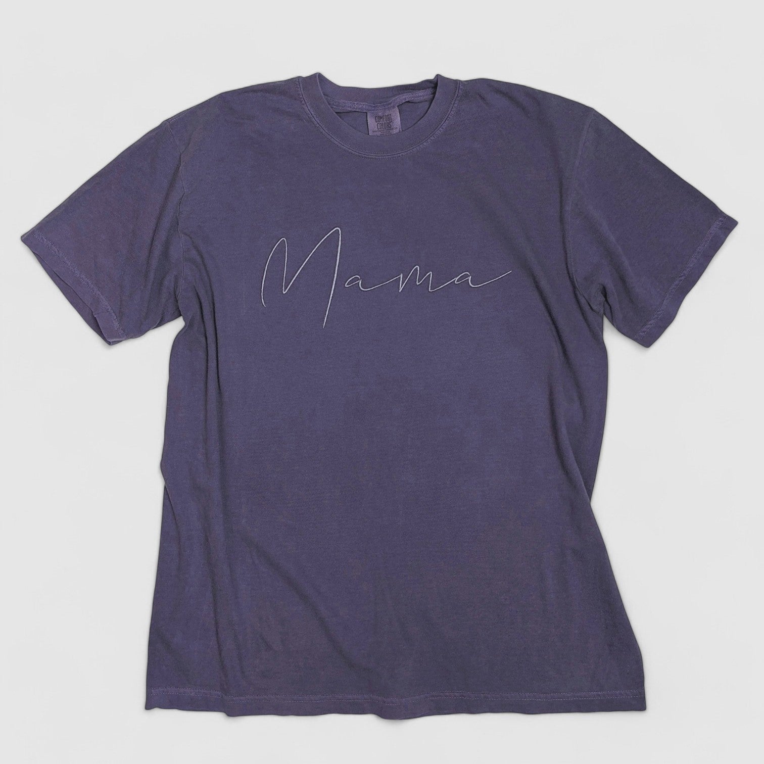 Purple "Mama" Handwritten Embroidered T-Shirt