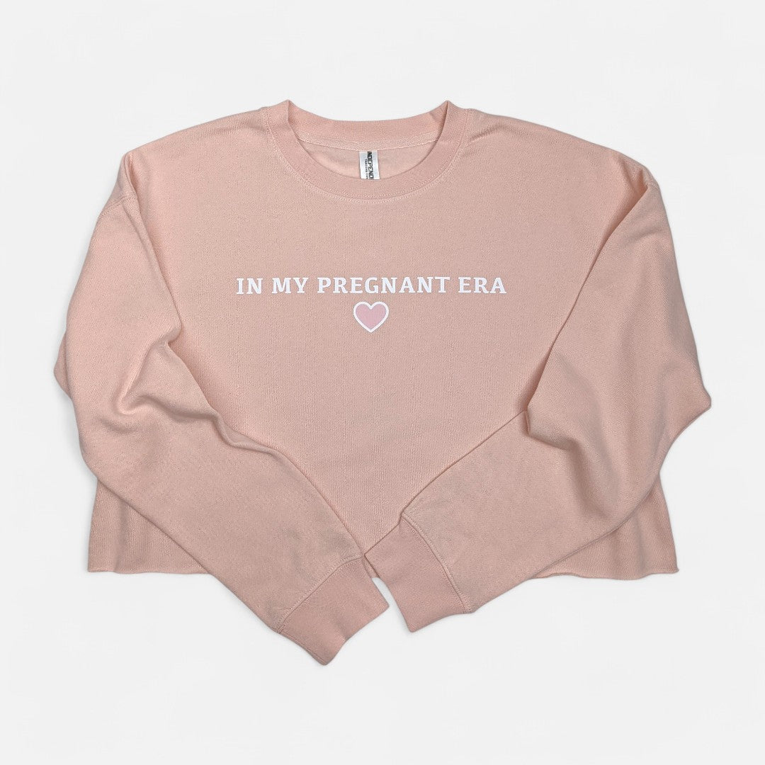 Blush "In My Pregnant Era" Crop Crewneck