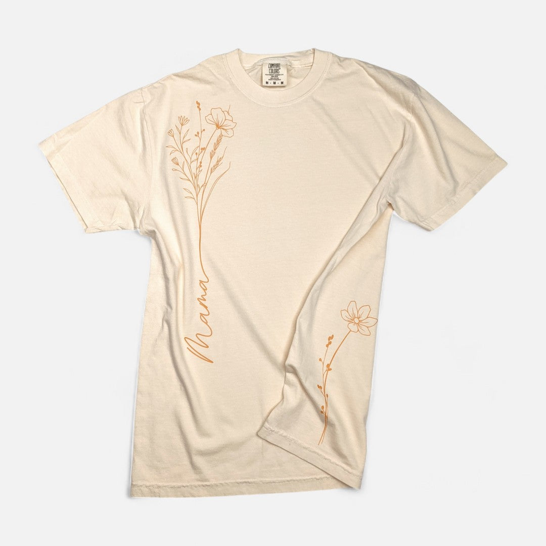 Ivory Floral "Mama" T-Shirt