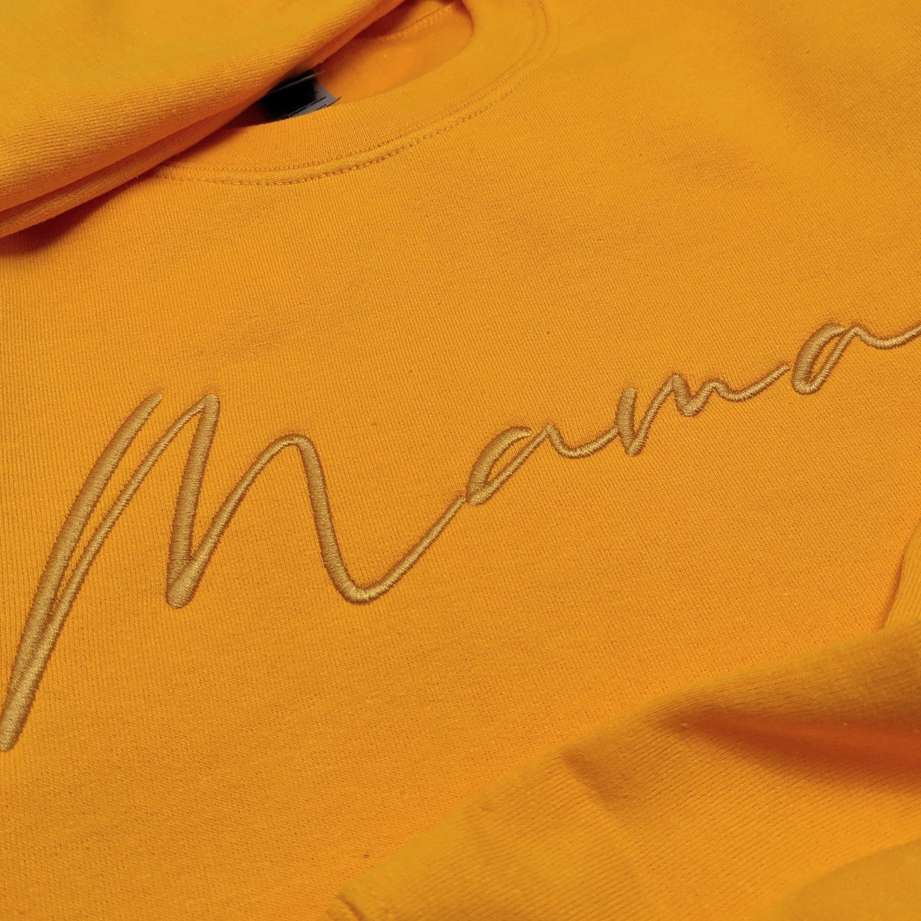 Yellow "Mama" Cursive Embroidered Crewneck